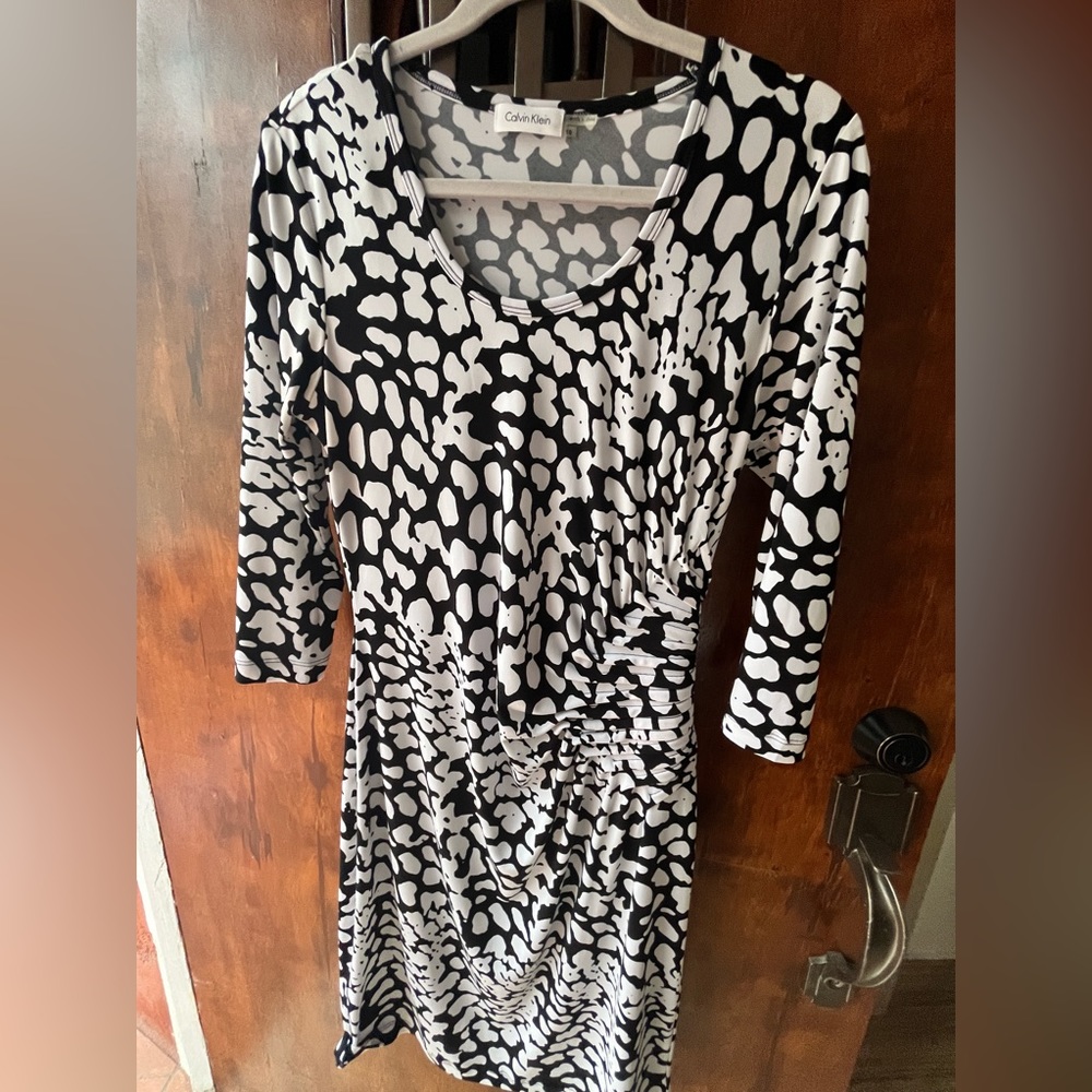 Calvin Klein black and white dress